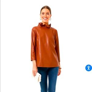 Tuckernuck Cognac Leather Faye Blouse